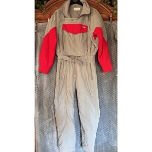 ANBA of Austria Vtg Convertible SnowSuit/Ski Suit Size 46 in Grey and Red Unisex
